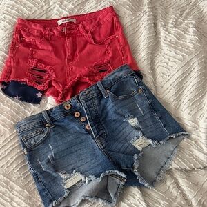 2pk Distressed Denim Shorts